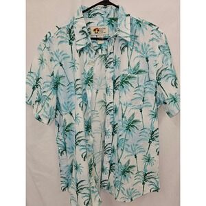 Paradise Key Men's XL Tropical Palm Tree Hawaiian Short Sleeve Button Up Shirt
